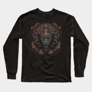 Lion decorated with Javanese ornaments Long Sleeve T-Shirt